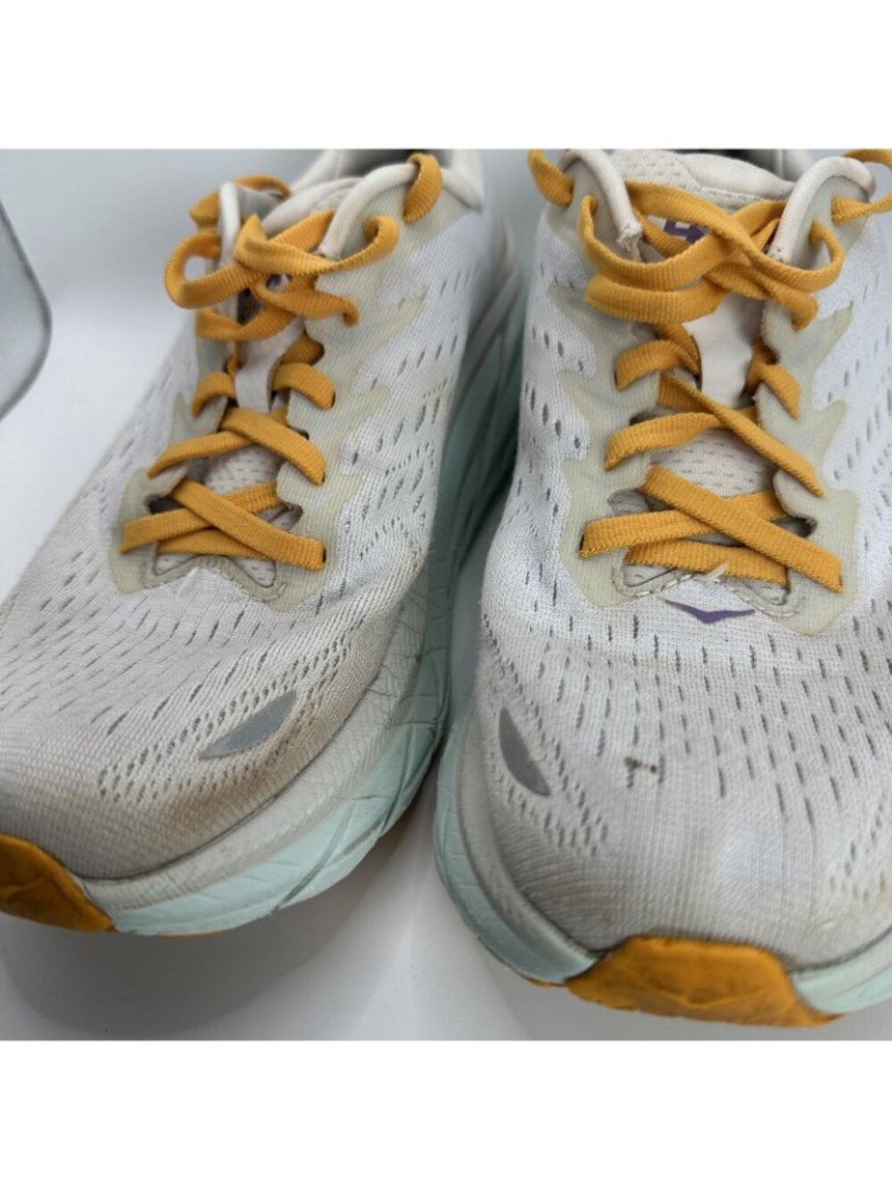 Hoka One Oene W Clifton 8 Shoes Womens Size 7.5 B Gray Green Running Cushioned - Picture 6 of 14